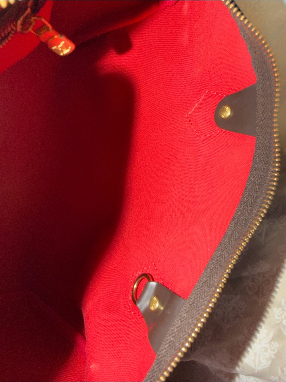 Louis Vuitton Brown Checkerboard Tote with Dark Brown Handles - Picture 9 of 9